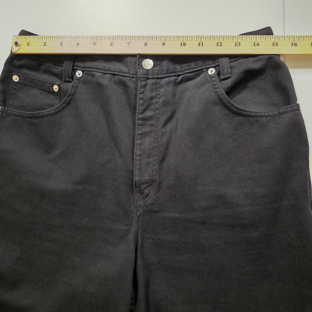 Simon Chang Jeans Women 14 Black High Rise Cotton Denim Canada Made Straight Leg - Picture 4 of 16